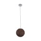 GloboStar® OCEANA 01354 Vintage Κρεμαστό Φωτιστικό Μπάλα Μονόφωτο 1 x E27 IP20 Καφέ Σχοίνι - Μ20 x Π20 x Υ20cm