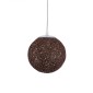 GloboStar® OCEANA 01354 Vintage Κρεμαστό Φωτιστικό Μπάλα Μονόφωτο 1 x E27 IP20 Καφέ Σχοίνι - Μ20 x Π20 x Υ20cm