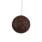 GloboStar® OCEANA 01354 Vintage Κρεμαστό Φωτιστικό Μπάλα Μονόφωτο 1 x E27 IP20 Καφέ Σχοίνι - Μ20 x Π20 x Υ20cm