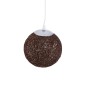 GloboStar® OCEANA 01354 Vintage Κρεμαστό Φωτιστικό Μπάλα Μονόφωτο 1 x E27 IP20 Καφέ Σχοίνι - Μ20 x Π20 x Υ20cm