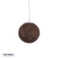 GloboStar® OCEANA 01354 Vintage Κρεμαστό Φωτιστικό Μπάλα Μονόφωτο 1 x E27 IP20 Καφέ Σχοίνι - Μ20 x Π20 x Υ20cm