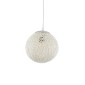 GloboStar® OCEANA 01355 Vintage Κρεμαστό Φωτιστικό Μπάλα Μονόφωτο 1 x E27 IP20 Λευκό Σχοινί - Μ20 x Π20 x Υ20cm