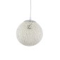 GloboStar® OCEANA 01355 Vintage Κρεμαστό Φωτιστικό Μπάλα Μονόφωτο 1 x E27 IP20 Λευκό Σχοινί - Μ20 x Π20 x Υ20cm
