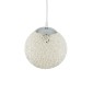 GloboStar® OCEANA 01355 Vintage Κρεμαστό Φωτιστικό Μπάλα Μονόφωτο 1 x E27 IP20 Λευκό Σχοινί - Μ20 x Π20 x Υ20cm