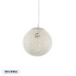 GloboStar® OCEANA 01355 Vintage Κρεμαστό Φωτιστικό Μπάλα Μονόφωτο 1 x E27 IP20 Λευκό Σχοινί - Μ20 x Π20 x Υ20cm
