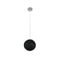 GloboStar® OCEANA 01356 Vintage Κρεμαστό Φωτιστικό Μπάλα Μονόφωτο 1 x E27 IP20 Μαύρο Σχοινί - Μ20 x Π20 x Υ20cm