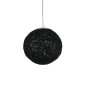 GloboStar® OCEANA 01356 Vintage Κρεμαστό Φωτιστικό Μπάλα Μονόφωτο 1 x E27 IP20 Μαύρο Σχοινί - Μ20 x Π20 x Υ20cm