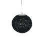 GloboStar® OCEANA 01356 Vintage Κρεμαστό Φωτιστικό Μπάλα Μονόφωτο 1 x E27 IP20 Μαύρο Σχοινί - Μ20 x Π20 x Υ20cm