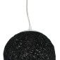 GloboStar® OCEANA 01356 Vintage Κρεμαστό Φωτιστικό Μπάλα Μονόφωτο 1 x E27 IP20 Μαύρο Σχοινί - Μ20 x Π20 x Υ20cm