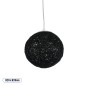 GloboStar® OCEANA 01356 Vintage Κρεμαστό Φωτιστικό Μπάλα Μονόφωτο 1 x E27 IP20 Μαύρο Σχοινί - Μ20 x Π20 x Υ20cm