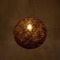 GloboStar® OCEANA 01358 Vintage Κρεμαστό Φωτιστικό Μπάλα Μονόφωτο 1 x E27 IP20 Καφέ Σχοινί - Μ40 x Π40 x Υ40cm