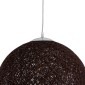 GloboStar® OCEANA 01358 Vintage Κρεμαστό Φωτιστικό Μπάλα Μονόφωτο 1 x E27 IP20 Καφέ Σχοινί - Μ40 x Π40 x Υ40cm