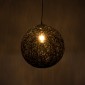 GloboStar® OCEANA 01360 Vintage Κρεμαστό Φωτιστικό Μπάλα Μονόφωτο 1 x E27 IP20 Μαύρο Σχοινί - Μ40 x Π40 x Υ40cm