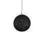 GloboStar® OCEANA 01360 Vintage Κρεμαστό Φωτιστικό Μπάλα Μονόφωτο 1 x E27 IP20 Μαύρο Σχοινί - Μ40 x Π40 x Υ40cm