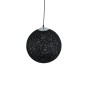 GloboStar® OCEANA 01360 Vintage Κρεμαστό Φωτιστικό Μπάλα Μονόφωτο 1 x E27 IP20 Μαύρο Σχοινί - Μ40 x Π40 x Υ40cm