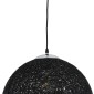 GloboStar® OCEANA 01360 Vintage Κρεμαστό Φωτιστικό Μπάλα Μονόφωτο 1 x E27 IP20 Μαύρο Σχοινί - Μ40 x Π40 x Υ40cm