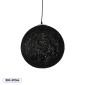 GloboStar® OCEANA 01360 Vintage Κρεμαστό Φωτιστικό Μπάλα Μονόφωτο 1 x E27 IP20 Μαύρο Σχοινί - Μ40 x Π40 x Υ40cm