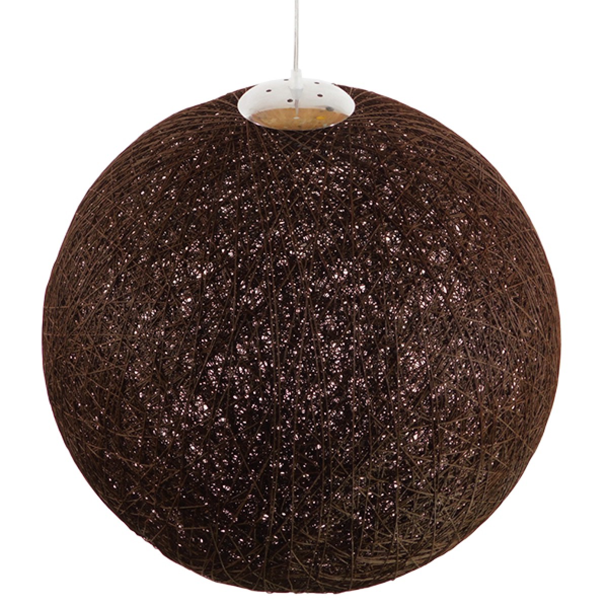 GloboStar® OCEANA 01362 Vintage Κρεμαστό Φωτιστικό Μπάλα Μονόφωτο 1 x E27 IP20 Καφέ Σχοινί - Μ60 x Π60 x Υ60cm