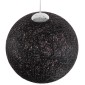 GloboStar® OCEANA 01364 Vintage Κρεμαστό Φωτιστικό Μπάλα Μονόφωτο 1 x E27 IP20 Μαύρο Σχοινί - Μ60 x Π60 x Υ60cm