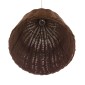 GloboStar® BAHAMAS 01367 Boho Κρεμαστό Φωτιστικό Καμπάνα Μονόφωτο 1 x E27 IP20 Καφέ Ξύλο - Μ30 x Π30 x Υ40cm