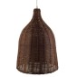 GloboStar® BAHAMAS 01367 Boho Κρεμαστό Φωτιστικό Καμπάνα Μονόφωτο 1 x E27 IP20 Καφέ Ξύλο - Μ30 x Π30 x Υ40cm
