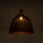 GloboStar® BAHAMAS 01368 Boho Κρεμαστό Φωτιστικό Καμπάνα Μονόφωτο 1 x E27 IP20 Καφέ Ξύλο - Μ45 x Π45 x Υ45cm