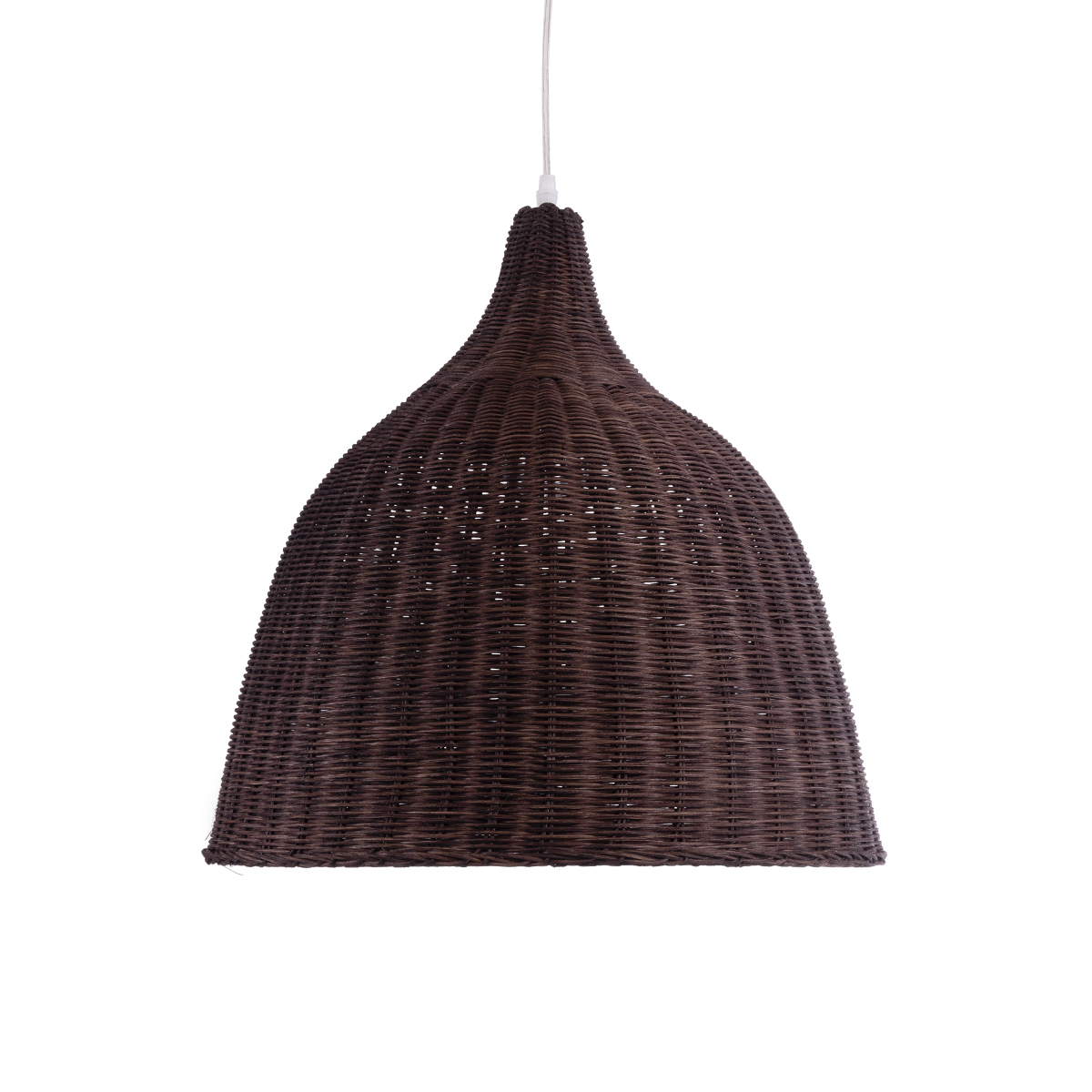 GloboStar® BAHAMAS 01368 Boho Κρεμαστό Φωτιστικό Καμπάνα Μονόφωτο 1 x E27 IP20 Καφέ Ξύλο - Μ45 x Π45 x Υ45cm