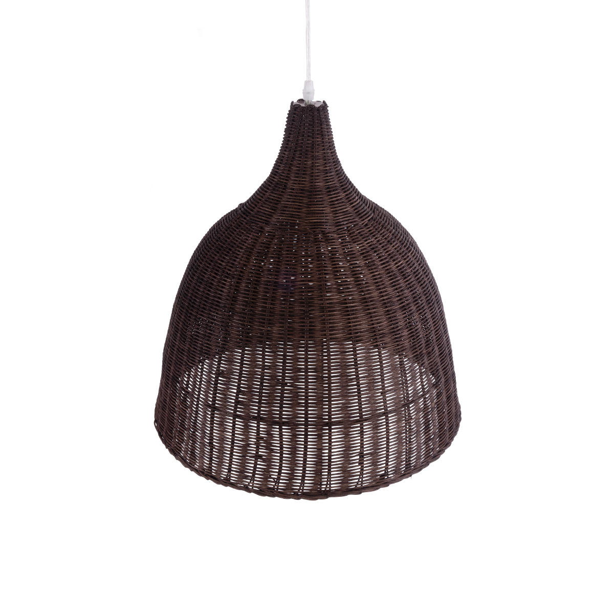 GloboStar® BAHAMAS 01368 Boho Κρεμαστό Φωτιστικό Καμπάνα Μονόφωτο 1 x E27 IP20 Καφέ Ξύλο - Μ45 x Π45 x Υ45cm