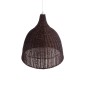 GloboStar® BAHAMAS 01368 Boho Κρεμαστό Φωτιστικό Καμπάνα Μονόφωτο 1 x E27 IP20 Καφέ Ξύλο - Μ45 x Π45 x Υ45cm
