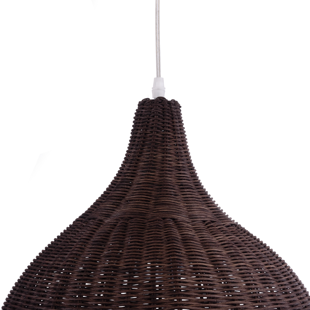 GloboStar® BAHAMAS 01368 Boho Κρεμαστό Φωτιστικό Καμπάνα Μονόφωτο 1 x E27 IP20 Καφέ Ξύλο - Μ45 x Π45 x Υ45cm