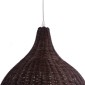 GloboStar® BAHAMAS 01368 Boho Κρεμαστό Φωτιστικό Καμπάνα Μονόφωτο 1 x E27 IP20 Καφέ Ξύλο - Μ45 x Π45 x Υ45cm