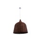 GloboStar® BAHAMAS 01369 Boho Κρεμαστό Φωτιστικό Καμπάνα Μονόφωτο 1 x E27 IP20 Καφέ Ξύλο - Μ60 x Π60 x Υ60cm