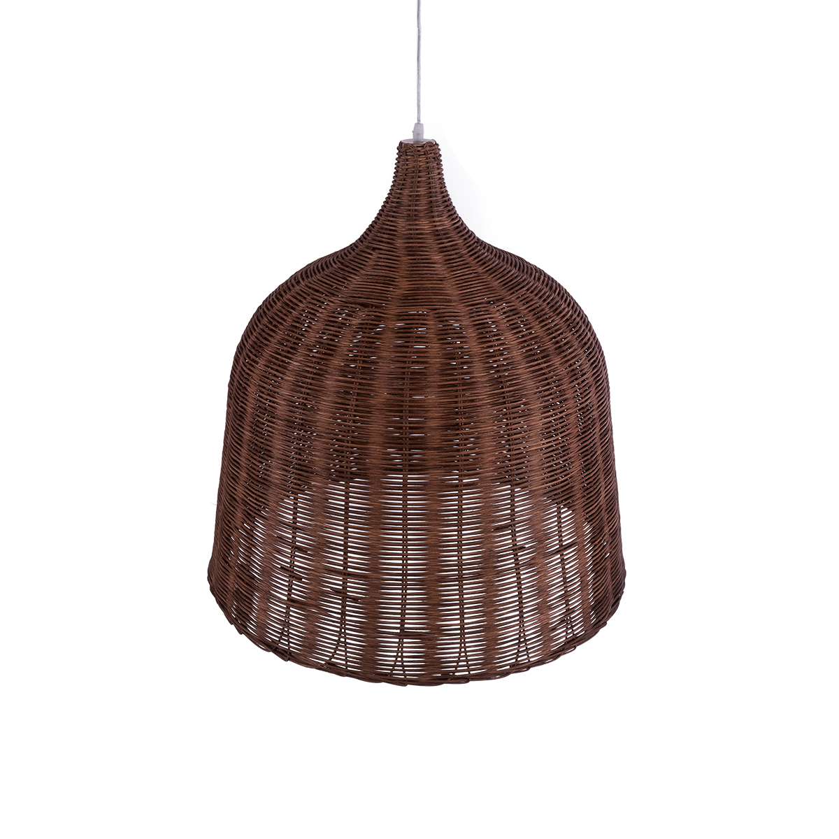 GloboStar® BAHAMAS 01369 Boho Κρεμαστό Φωτιστικό Καμπάνα Μονόφωτο 1 x E27 IP20 Καφέ Ξύλο - Μ60 x Π60 x Υ60cm