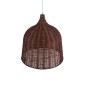 GloboStar® BAHAMAS 01369 Boho Κρεμαστό Φωτιστικό Καμπάνα Μονόφωτο 1 x E27 IP20 Καφέ Ξύλο - Μ60 x Π60 x Υ60cm