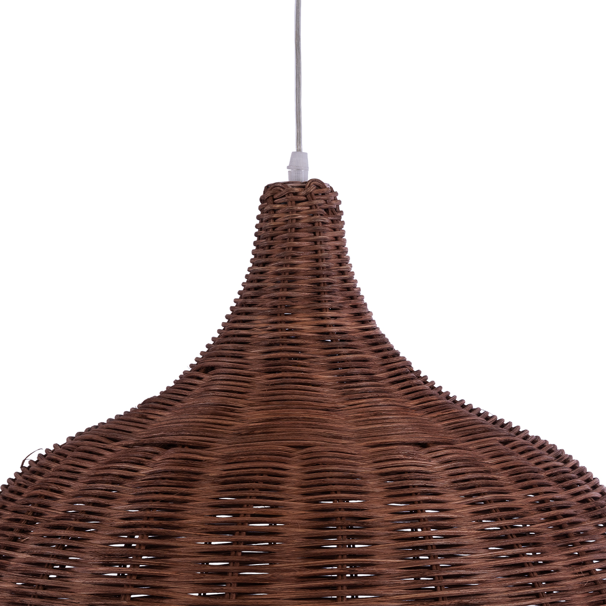 GloboStar® BAHAMAS 01369 Boho Κρεμαστό Φωτιστικό Καμπάνα Μονόφωτο 1 x E27 IP20 Καφέ Ξύλο - Μ60 x Π60 x Υ60cm