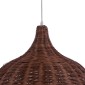GloboStar® BAHAMAS 01369 Boho Κρεμαστό Φωτιστικό Καμπάνα Μονόφωτο 1 x E27 IP20 Καφέ Ξύλο - Μ60 x Π60 x Υ60cm