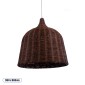 GloboStar® BAHAMAS 01369 Boho Κρεμαστό Φωτιστικό Καμπάνα Μονόφωτο 1 x E27 IP20 Καφέ Ξύλο - Μ60 x Π60 x Υ60cm