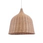 GloboStar® BAHAMAS 01370 Boho Κρεμαστό Φωτιστικό Καμπάνα Μονόφωτο 1 x E27 IP20 Μπεζ Ξύλο - Μ60 x Π60 x Υ60cm
