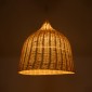 GloboStar® BAHAMAS 01370 Boho Κρεμαστό Φωτιστικό Καμπάνα Μονόφωτο 1 x E27 IP20 Μπεζ Ξύλο - Μ60 x Π60 x Υ60cm