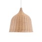 GloboStar® BAHAMAS 01370 Boho Κρεμαστό Φωτιστικό Καμπάνα Μονόφωτο 1 x E27 IP20 Μπεζ Ξύλο - Μ60 x Π60 x Υ60cm