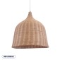 GloboStar® BAHAMAS 01370 Boho Κρεμαστό Φωτιστικό Καμπάνα Μονόφωτο 1 x E27 IP20 Μπεζ Ξύλο - Μ60 x Π60 x Υ60cm