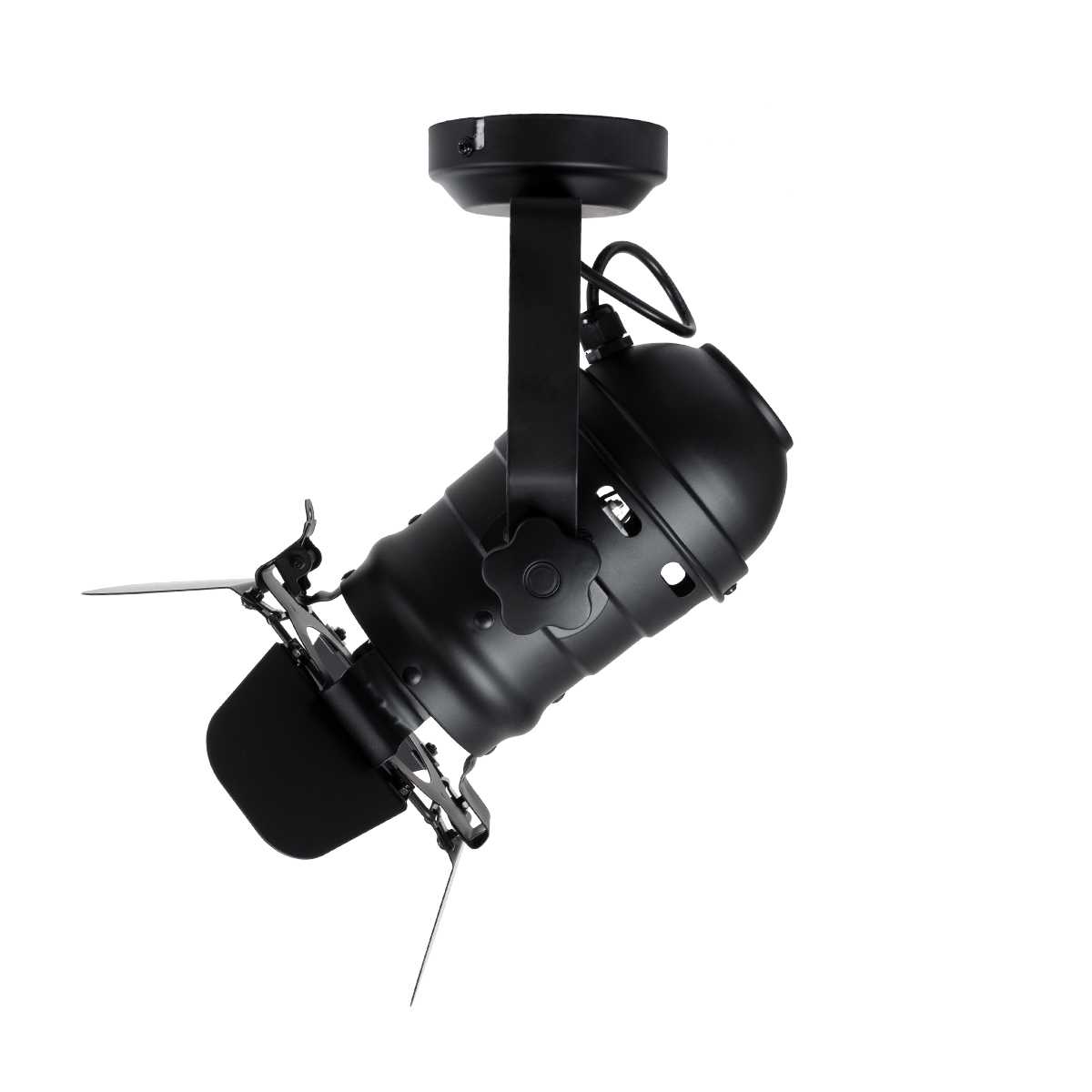 GloboStar® DETROIT 01372 Vintage Φωτιστικό Οροφής Πλέγμα Μονόφωτο 1 x E27 IP20 Μαύρο Μέταλλο - Μ26 x Π26 x Υ37cm