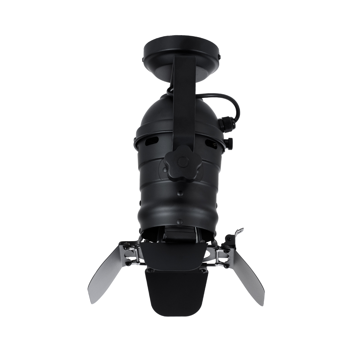 GloboStar® DETROIT 01372 Vintage Φωτιστικό Οροφής Πλέγμα Μονόφωτο 1 x E27 IP20 Μαύρο Μέταλλο - Μ26 x Π26 x Υ37cm