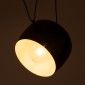 GloboStar® JASPER 01373 Μοντέρνο Κρεμαστό Φωτιστικό Ανάρτηση Μονόφωτο 1 x E27 IP20 Μαύρο & Λευκό Μέταλλο - Μ26.5 x Π26.5 x Υ20.5cm