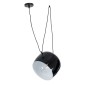 GloboStar® JASPER 01373 Μοντέρνο Κρεμαστό Φωτιστικό Ανάρτηση Μονόφωτο 1 x E27 IP20 Μαύρο & Λευκό Μέταλλο - Μ26.5 x Π26.5 x Υ20.5cm