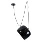 GloboStar® JASPER 01373 Μοντέρνο Κρεμαστό Φωτιστικό Ανάρτηση Μονόφωτο 1 x E27 IP20 Μαύρο & Λευκό Μέταλλο - Μ26.5 x Π26.5 x Υ20.5cm