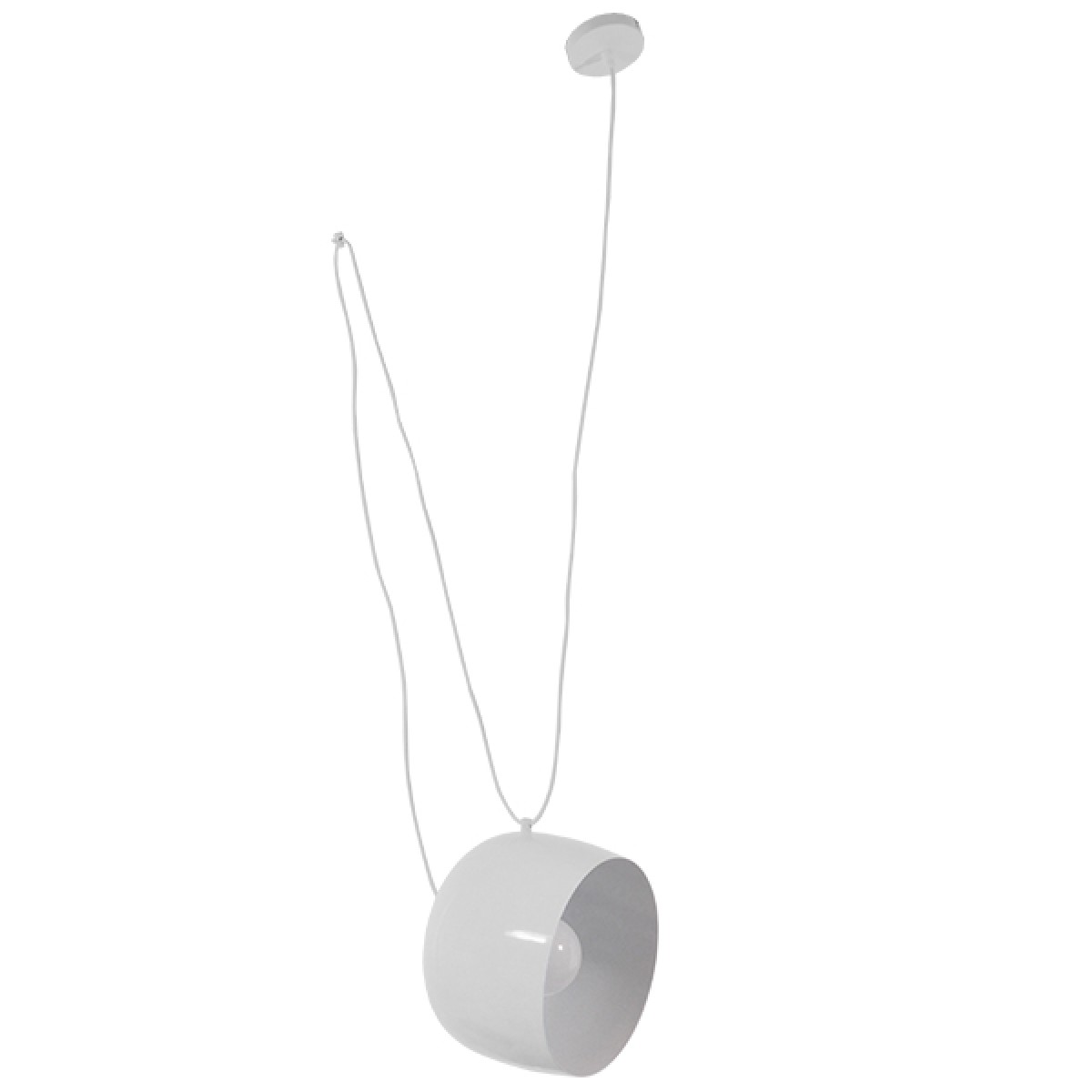 GloboStar® JASPER 01374 Μοντέρνο Κρεμαστό Φωτιστικό Ανάρτηση Μονόφωτο 1 x E27 IP20 Λευκό Μέταλλο - Μ25 x Π25 x Υ22cm