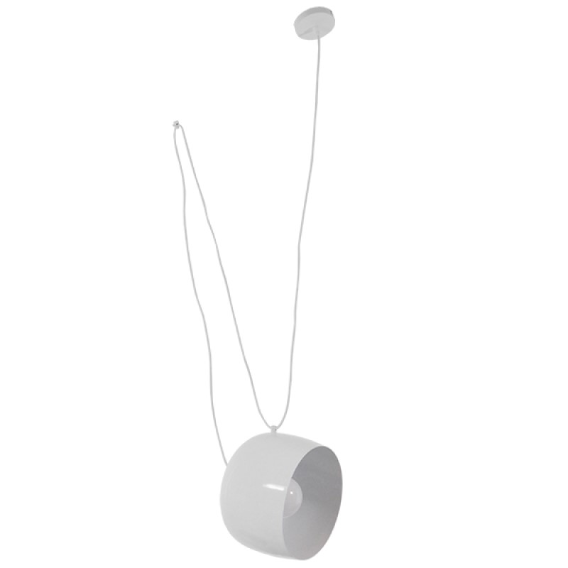 GloboStar® JASPER 01374 Μοντέρνο Κρεμαστό Φωτιστικό Ανάρτηση Μονόφωτο 1 x E27 IP20 Λευκό Μέταλλο - Μ25 x Π25 x Υ22cm