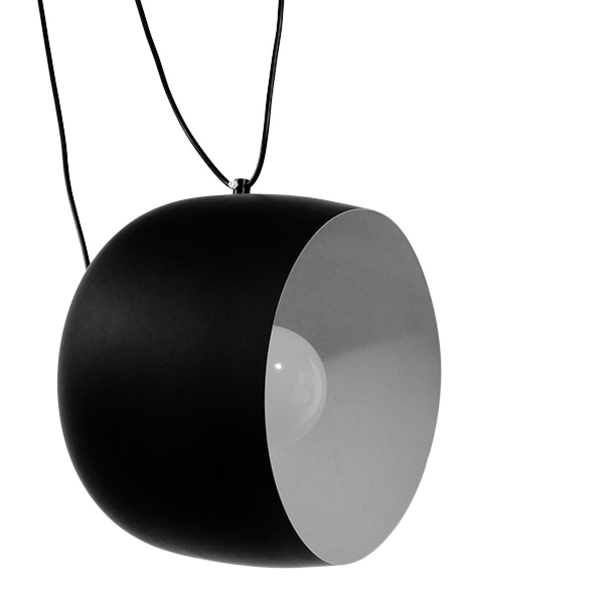 GloboStar® JASPER 01375 Μοντέρνο Κρεμαστό Φωτιστικό Ανάρτηση Σετ Τρίφωτο 3 x E27 IP20 Μαύρο & Λευκό Μέταλλο - Μ75 x Π75 x Υ22cm