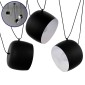 GloboStar® JASPER 01375 Μοντέρνο Κρεμαστό Φωτιστικό Ανάρτηση Σετ Τρίφωτο 3 x E27 IP20 Μαύρο & Λευκό Μέταλλο - Μ75 x Π75 x Υ22cm